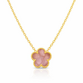 "FLOWER" NECKLACE, 18K GOLD PLATED STEEL