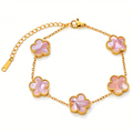 "FLOWER MEADOW" BRACELET, 18K GOLD PLATED STEEL