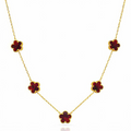 "FLOWER MEADOW" NECKLACE, 18K GOLD PLATED STEEL