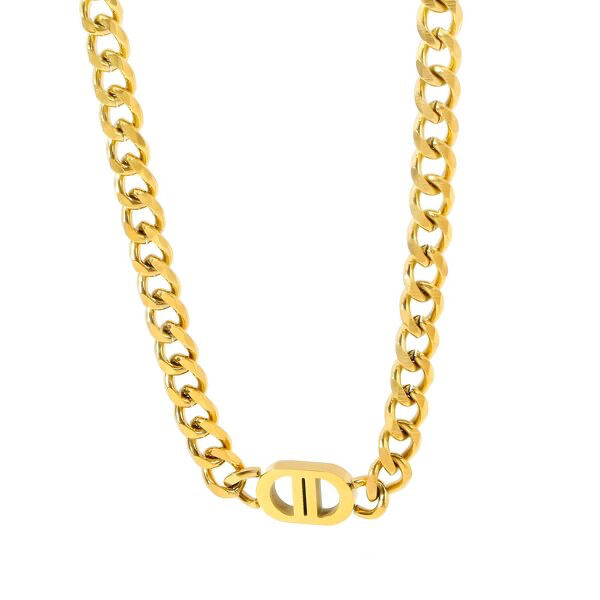NECKLACE, 18K GOLD PLATED STEEL
